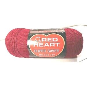 NWT Vintage Red Heart 376 Burgandy 4 Ply Worsened Acrylic Yarn